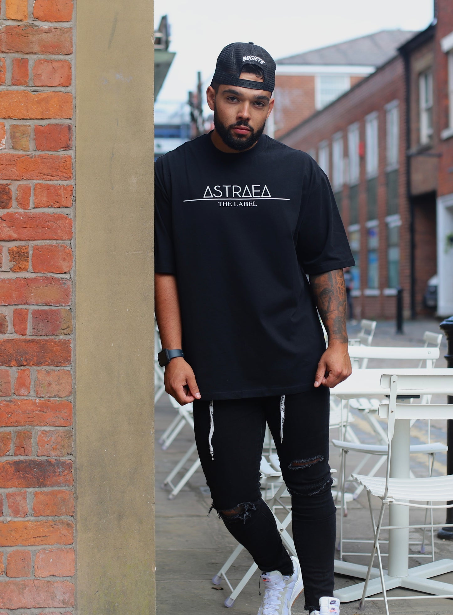 Black Astraea Oversized Tee